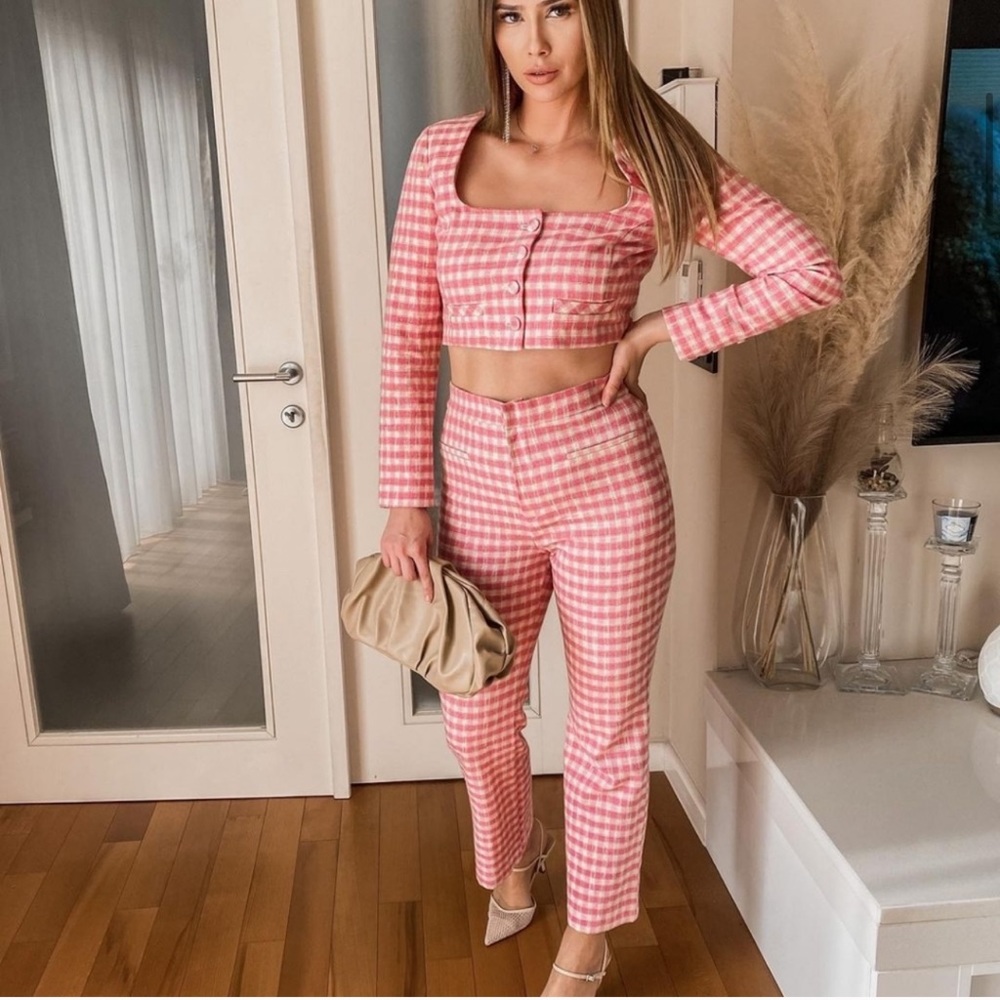 NWT ZARA Gingham Crop Top XL Blogger’s Favorite